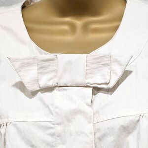 Dimri Cream Short Jacket Blazer Womens Medium Bow Pleated Parisian Twee Office